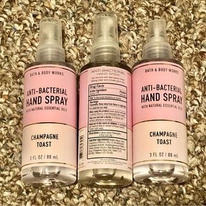 Bath & Body Works Antibacterial Sanitizing Spray Champagne Toast SET OF 3